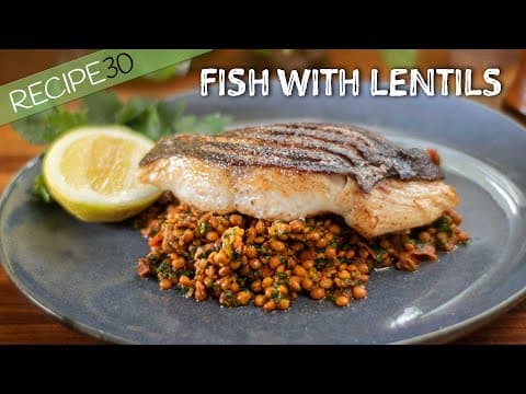 Grilled Fish with Lentil Salad