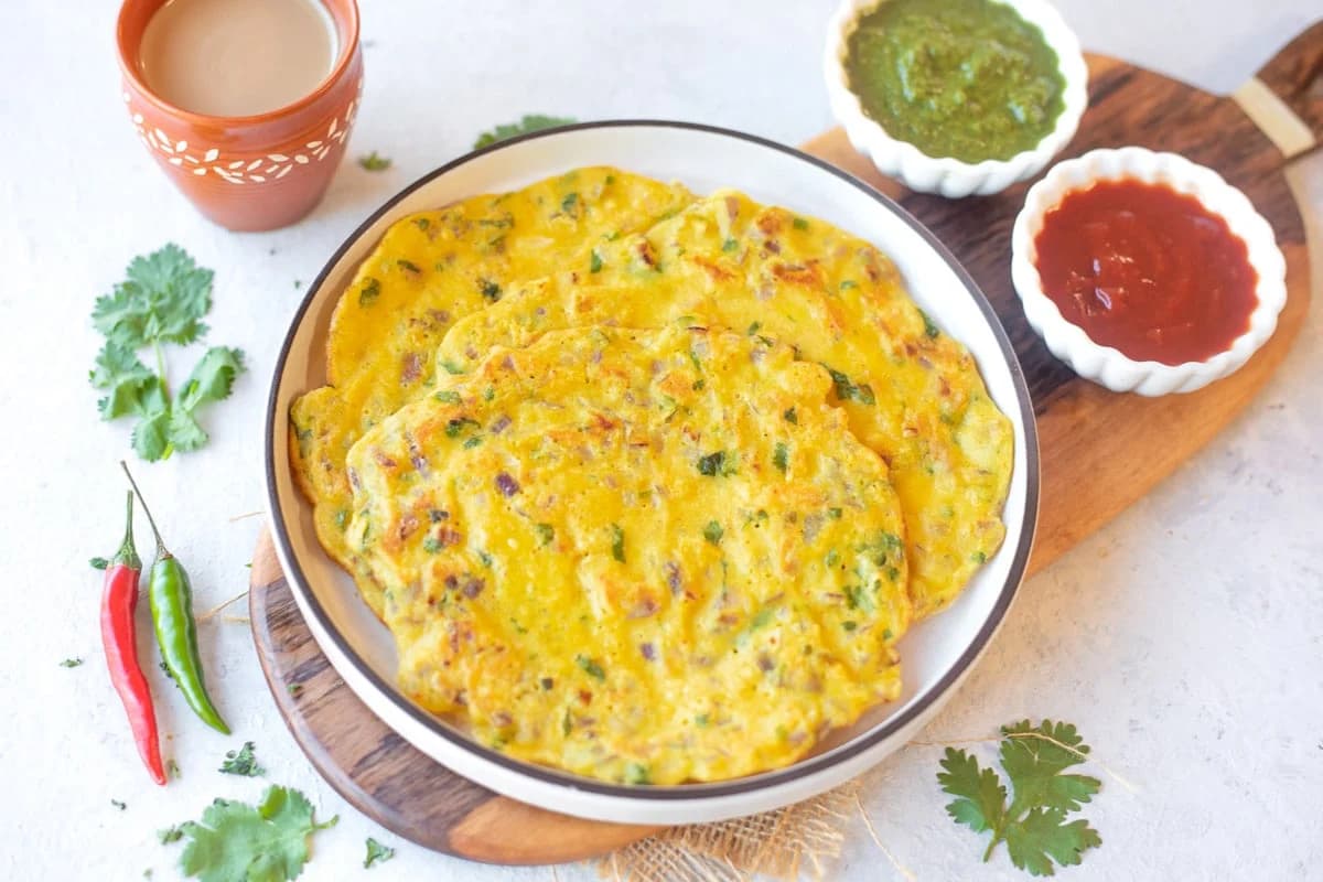 Moong Dal Chilla with Paneer Filling