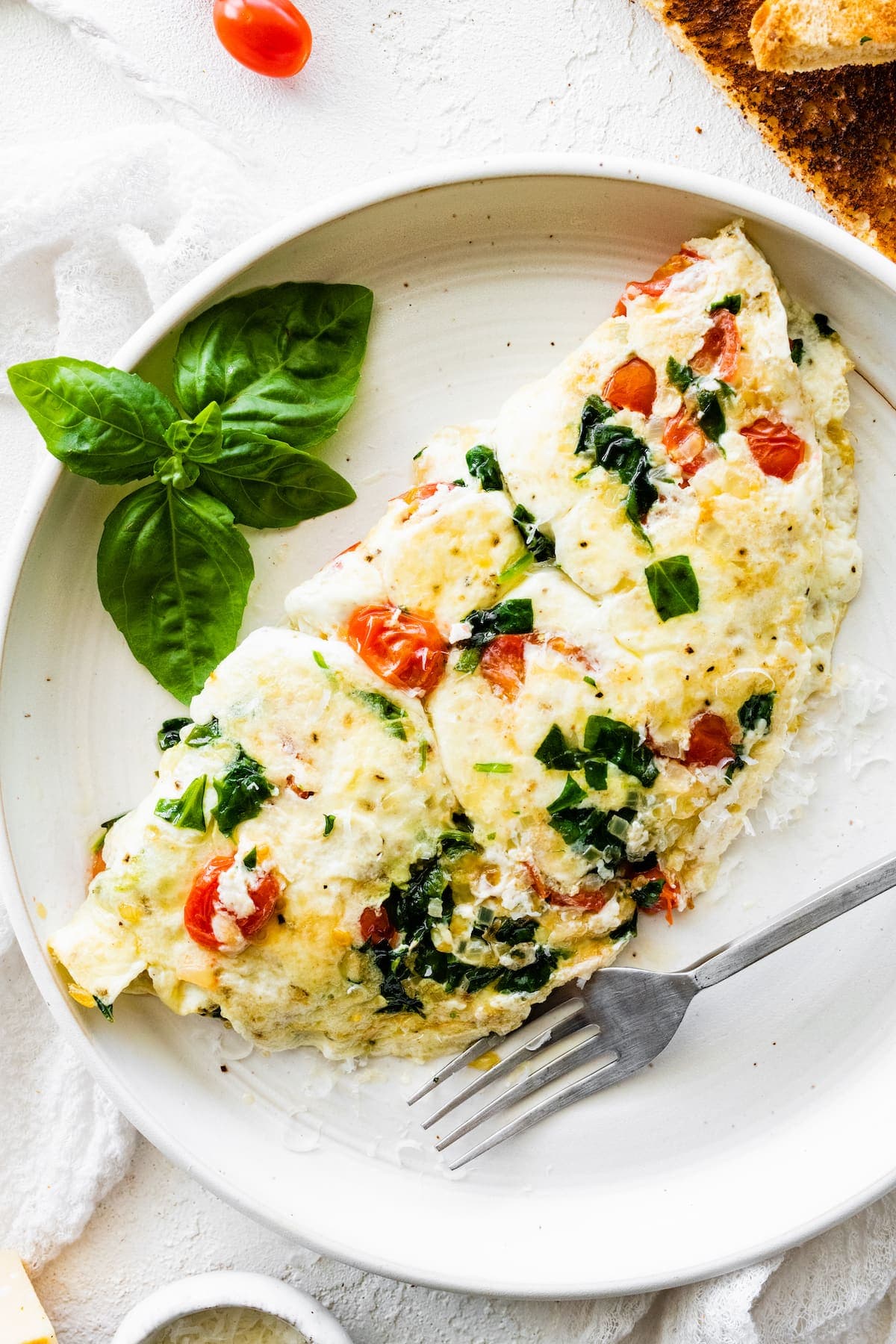 Double Egg White Veggie Omelette with Toast